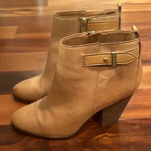 Coach Tan Leather Ankle Booties